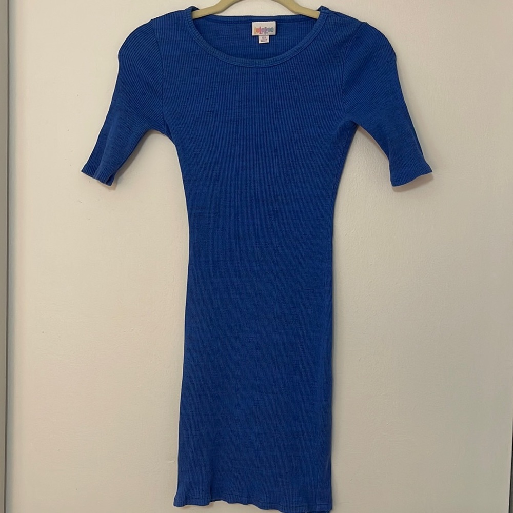 LULAROE | Women’s Blue Ribbed Dress Size XS